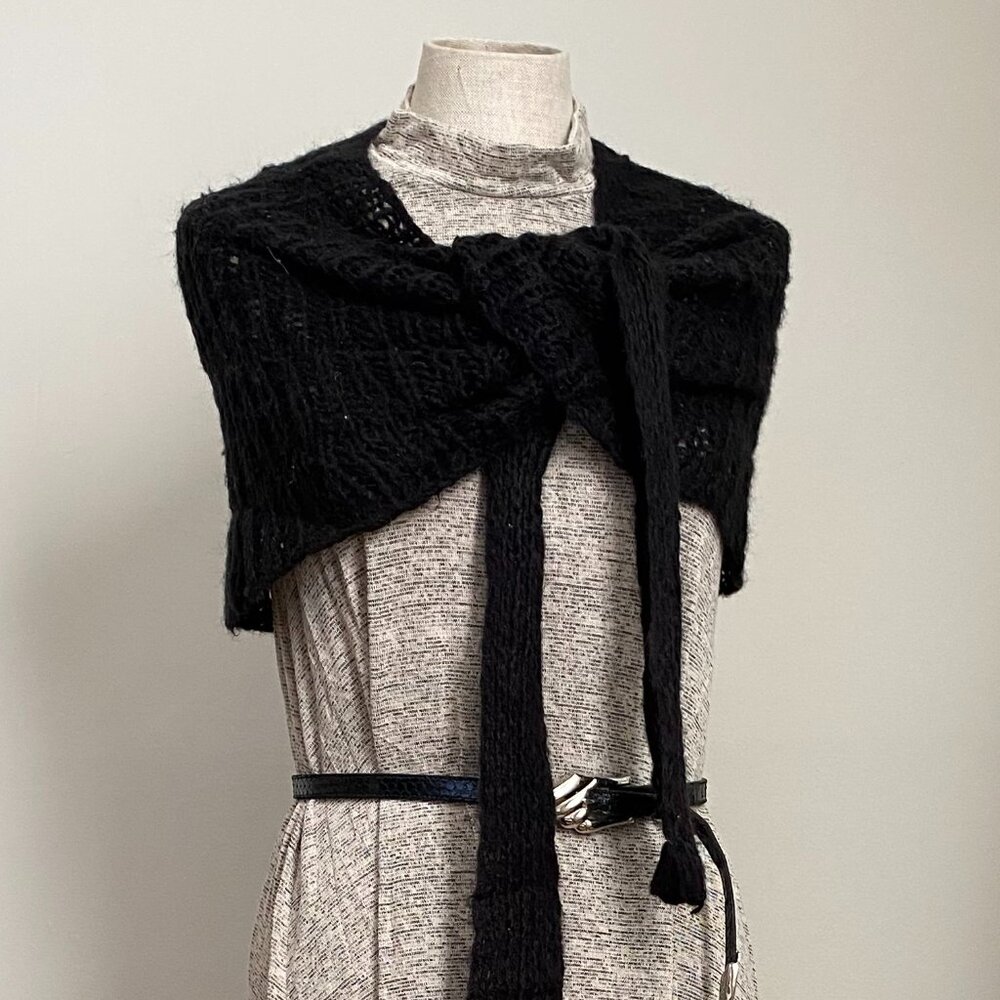 Fetherston Black Knit Shawl